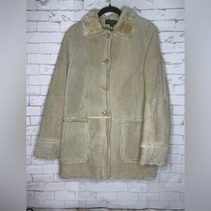 Vintage Colebrook Faux Shearling Jacket | Cozy‎ Neutral Luxe Size Small